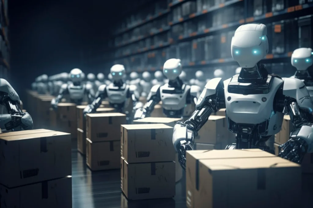 robots in warehouse